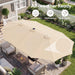 15Ft Large Rectangular Outdoor Umbrella with Base,Champagne