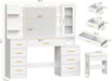 49.2Inches White Vanity Desk With Integrated Mirror