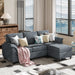 79"Convertible Sectional Sofa, L Shaped Couch Reversible Chaise for Living Room Modern Linen Fabric Dark Gray