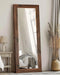 SixtyFiveInch Floor Mirror SolidWood Frame WalnutFinish Brown