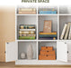 White 6-Tier Bookshelf Cabinet With Doors Floor-Standing