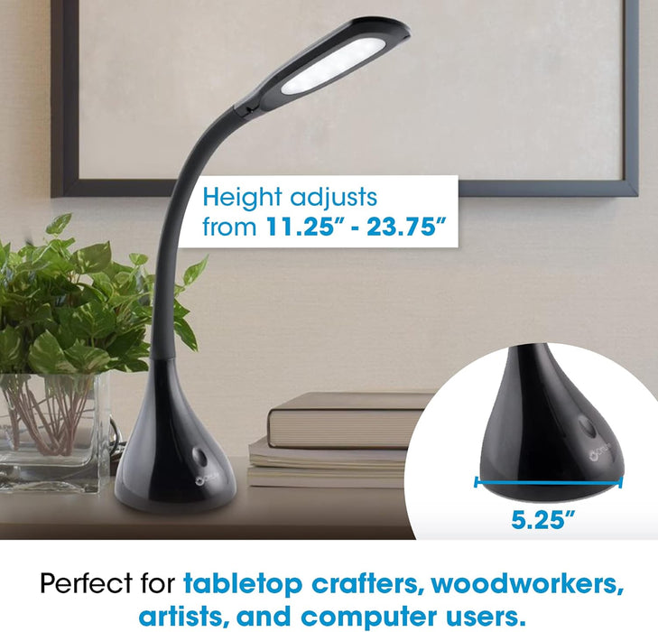 Creative Curves LED Desk Lamp with Adjustable Neck - 4 Dimmable Brightness Settings with Energy Efficient Natural Daylight Leds for Home Office, Computer Desk, & Dorms