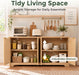 59" Fluted Sideboard Buffet Cabinet with Storage,Credenza Natural
