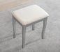 Handcrafted Silvered Wooden Vanity With Mirror Stool