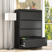 4 Drawer File Cabinets with Lock,Metal Lateral File Cabinets for Home Office,Steel Wide Filing Organization Storage Cabinets for Hanging Files Letter/Legal/F4/A4 Size Assembly Required(Black)