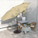 9Ft Outdoor Patio Umbrella W/ Push Button Tilt and Crank, 8 Ribs, Brown