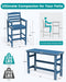 Outdoor Bar Table and Chairs Set, Adirondack Bar Chairs Set of 2 and Bar Height Table, All Weather HDPE Outdoor Patio Bar Set, Outdoor Furniture for Outside, Poolside, Backyard, Garden, Blue