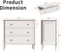 3 Drawer Dresser for Bedroom, 32" Wide Chest of Drawers, White