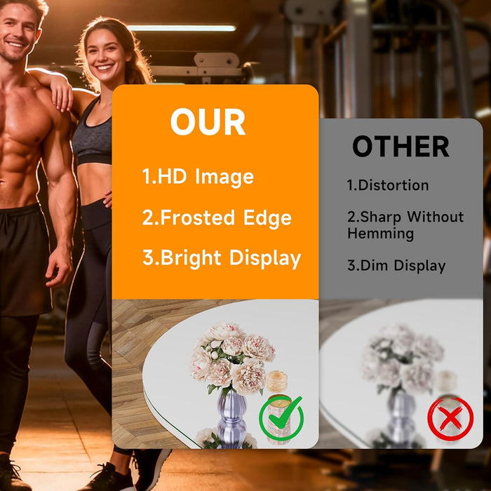79" X 36" Arched Rolling Home Gym Mirror with Wheels, 360° Swivel Body Mirror with HD Tempered Glass, Large Floor Mirror for Yoga Room, Dance Studio, Bedroom & Home Gym