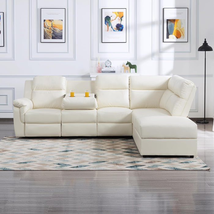 L-Shaped Reclining Sectional Sofa with Storage Chaise