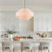 Drum Chandelier 25Inch GoldFinish Dining Room Luminaire