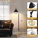 60 in Modern Solid Wood Floor Lamp,Black Standing Lamp with LED Bulb