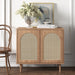 Emily 30.2'' 2 - Rattan Door Accent Cabinet with Solid Wood Legs