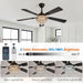 52" Crystal Chandelier Ceiling Fan with Lights - (Classic, Black)
