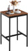 Bar Table, Square Bar Table, Small Kitchen Dining Table, High Top Bar Table, High Cocktail Table for Living Room Parties,Sturdy Metal Frame, 23.6"D X 23.6"W X 40.5"H for Narrow Spaces (Brown)