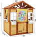 Wooden Playhouse for Kids Outdoor Play House for Kids, with Working Door, Windows, Flowers Pot Holder, Playhouses for Kids Pretend Play House 44.6"X 39" X 50.9"