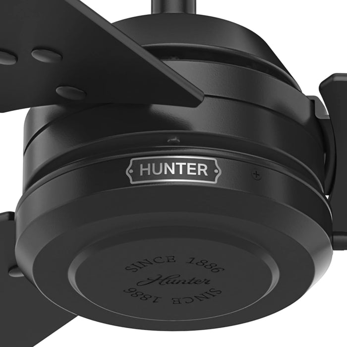 52 Inch Outdoor or Indoor Ceiling Fan No Light - Black Ceiling Fan without Light, for Patio, Porch, Garage, or Living Room, Standard Mount, 3 Blades, Pull Chain - Cassius 59264, Matte Black