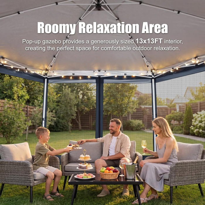 16x16 Pop Up Gazebo Weatherproof MosquitoNetting Shelter