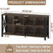 8 Cube Storage Organizer Bookshelf, 62 Inch Rustic Wood Horizontal Bookcase, Farmhouse Cube Long Book Shelf, TV Console Stand for Living Room (Dark Walnut)