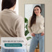 Full Length Mirror 64"X 21" for Bedroom, Full Body Mirror with Stand, Hanging or Leaning for Wall, Aluminum Alloy Thin Frame Floor Standing for Living Room, Long, Black