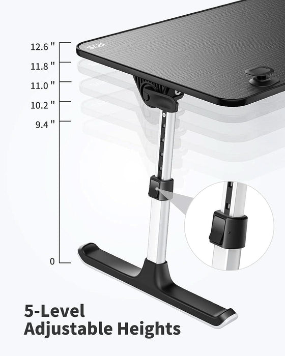 Laptop Desk for Bed,  Height & Angle Adjustable Laptop Stand for Bed, Lap Desk Bed Tray Table, Light Weight Foldable Portable Laptop Table for Couch Sofa Chair Floor Desk for Adults, Kids (Black)