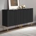 57"W Modern Sideboard Buffet Cabinet with Adjustable Shelves, Black