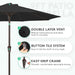 9FT Outdoor Patio Umbrella Outdoor Table Umbrella with Push Button Tilt and Crank, Market Umbrella 8 Sturdy Ribs UV Protection Waterproof for Garden, Deck, Backyard, Pool (Black)