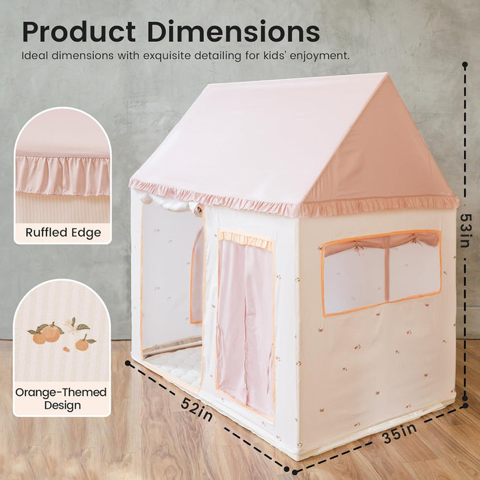 Kids Tent with Mat, Kids Play Tent for Toddlers, Playhouse for Kid Indoor, Ideal Toy Gift for 3+ Girls, Play Room Furniture