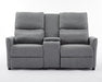 63" RV Loveseat Recliner Sofa, Double Reclining Couch with 2 Cup Holders and Storage Console, 2 Seater Recliner, Manual Reclining Home Theater Seating (Cotton Grey)