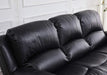 3PC Bonded Leather Reclining Sofa Chair Set Living Room Set Sofa Loveseat Glider Chair 8018 Multiple Colors (Black)