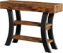 41" Small Console Table for Entryway, 3-Tier Narrow Rustic Sofa Table with Storage Shelves and Curved Frame for Living Room, Entry, Hallway, Foyer, Rustic Brown