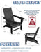 Modern Adirondack Chair with Cup Holder, HDPE Plastic Patio Chairs