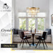 20" Modern Crystal Chandeliers,7 Lights Gold round Light Fixture