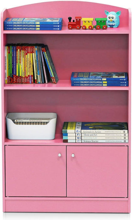 LOVA Book Shelf, Bookshelf with Storage Cabinet, Bookcase with Door, 11.8 X 23.6 X 37.3, for Living Reoom, Bedroom, Home Office, Pink