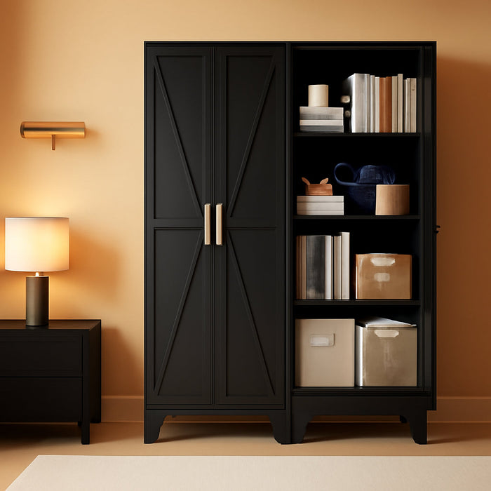 Black 61 Inch IndustrialGrade Pantry Cabinet Doors