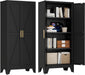 Black 61 Inch IndustrialGrade Pantry Cabinet Doors
