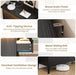 5 Drawer Dresser for Bedroom with Charging Station and LED Lights, Farmhouse 44.9" Tall Chest of Dresser with Large Storage, Rubst Wood Construction for Living Room, Hallway & Entryway, Black