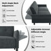 89 Inch DarkGray Velvet Fabric Convertible SofaBed