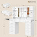 SnowWhite Vanity Desk With Foldable Extended Desktop