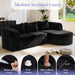 96 Inches Stripe Black PremiumCloudlike Sectional Sofa
