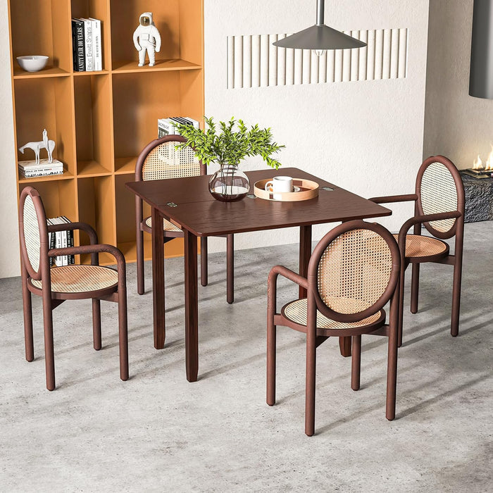 40" Foldable Rectangle Dining Table, Wooden Kitchen Table for 2-4