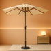 9 FT Patio Umbrella Outdoor Patio Deck Umbrella Beige | Large UPF50+ Fade-Resistant Design, Easy Push-Button Tilt & Crank, Heavy-Duty 8 Sturdy Ribs for Pool Backyard, Deck& Garden