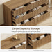 Fluted 6 Drawer Dresser for Bedroom– 55.2''W Large Chest of Drawers