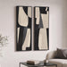 Long Narrow Framed Neutral Abstract Vertical Wall Art, Set of 2 Modern Canvas Prints Paintings Artwork for Walls, Black and Beige Minimalist Pictures Living Room Bedroom Hallway Entryway Wall Decor