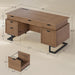 63" Executive Desk with Charging Station, Large Home Office Desks with 6 Drawers and 2 Storage Cabinets, File Drawer, Keyboard Tray, Privacy Panel, Desk Grommet, U-Shaped Metal Legs for Work and Study