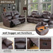 Bonded Leather Living Room Furniture Set Reclining Sofa Set Loveseat Furniture Sets in Living Room Sofa Recliners (Sofa+Loveseat, Brown)