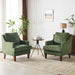 Green Upholstered High Back Midcentury Accent Chairs