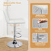 Bar Stools Set of 2,Armless Adjustable Swivel Barstools with Back,6-Squares Double Needle PU Leather Counter Height Bar Stools for Kitchen Island,White