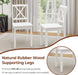 Wood Dining Chairs Set of 4 White, Armless Kitchen Chair W/Rubber Wood Legs & Curved Backrest, Farmhouse Cross Back Diner Chair, Wooden Side Chairs for Home Dining Room, Load 400 LBS