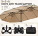 15FT Double-Sided Patio Umbrella with Base Included